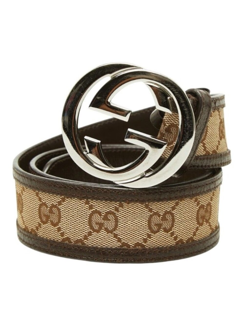 Gucci GG Canvas Interlocking G Belt 80/32 Brown